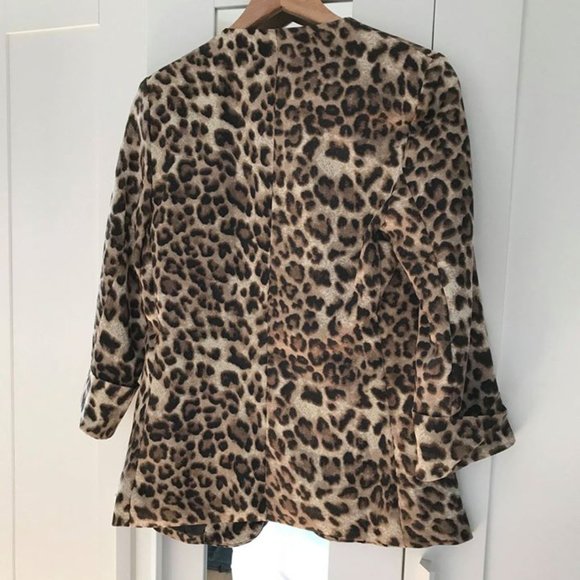 Glamorous Brand Leopard Open-Front Blazer; Small - Picture 5 of 5